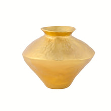 Metallic vase gold white and black