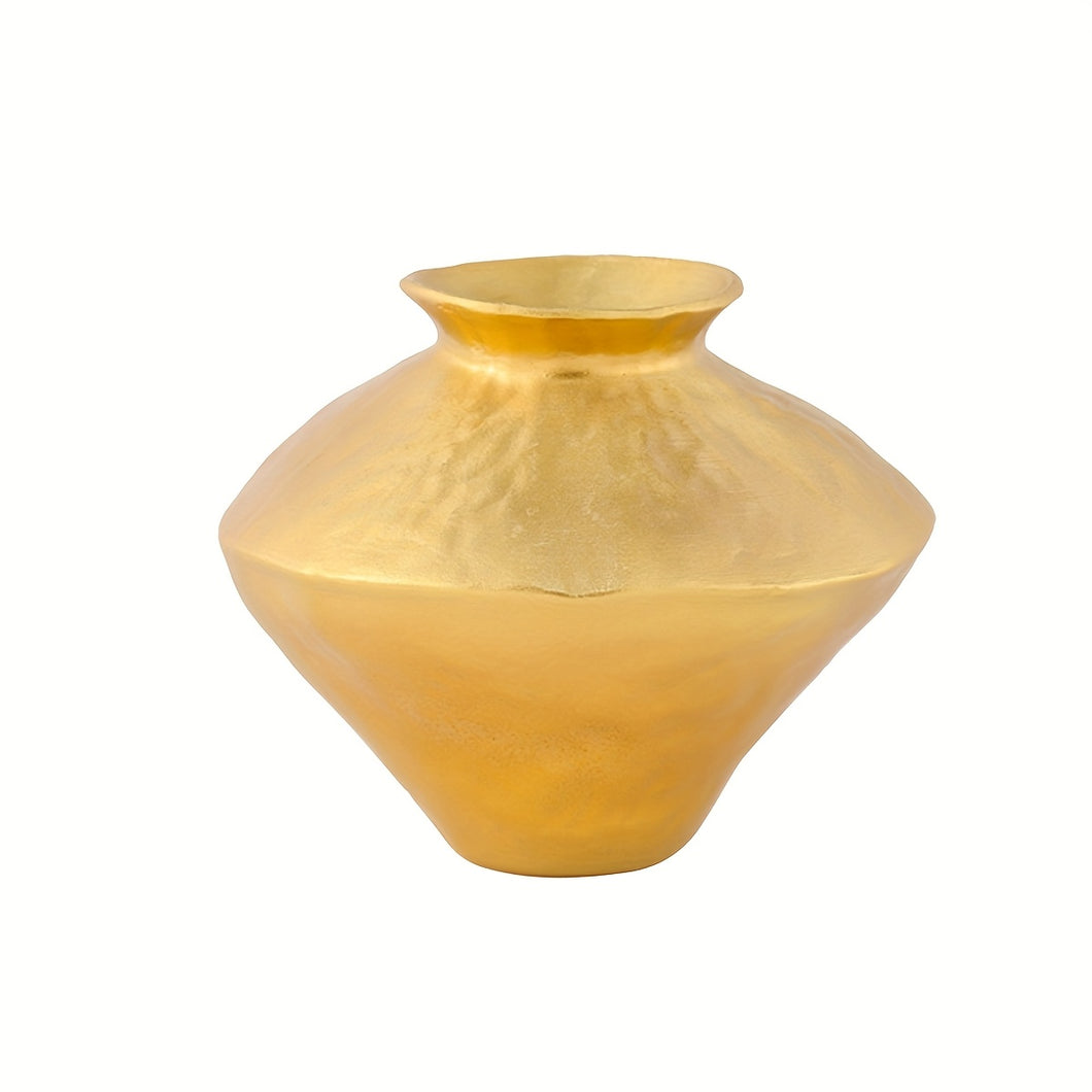 Metallic vase gold white and black