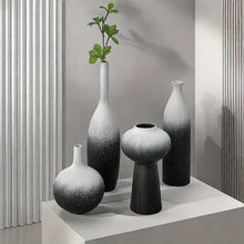 Black and white ceramic vase