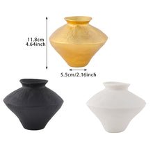 Metallic vase gold white and black
