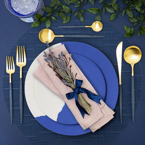 Bamboo plates blue