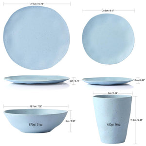 8pcs Bamboo Dishware Set