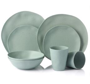 8pcs Bamboo Dishware Set