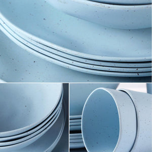 8pcs Bamboo Dishware Set