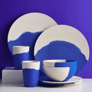 Bamboo plates blue