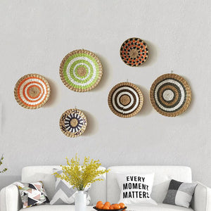 Straw Woven Round Wall Decoration Pendants