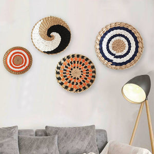 Straw Woven Round Wall Decoration Pendants