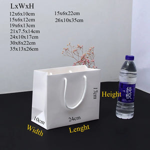 10/20/30pcs White Black Gift Bags For Wedding Birthday Baptism Party Candy Gifts Package Bag Small Handbag Custom Logo Paper Bag