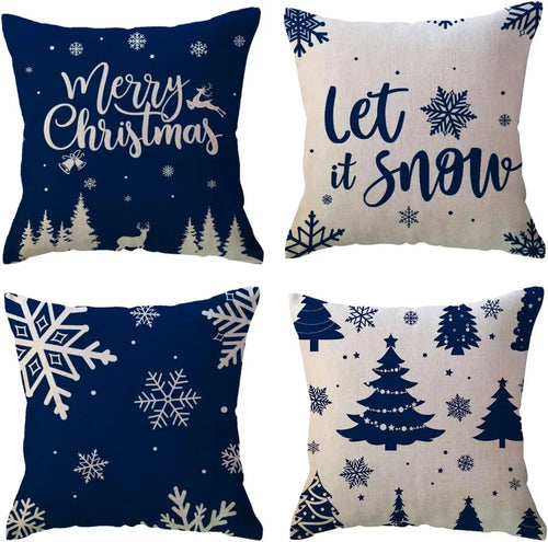 Coussin Noel Bleu