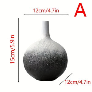 Black and white ceramic vase