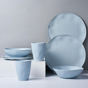 8pcs Bamboo Dishware Set